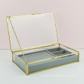 Glass Organizer Clear Velvet Jewelry Storage